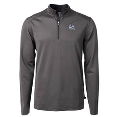 Buffalo Bills Cutter & Buck Big & Tall Virtue Eco Pique Micro Stripe Tri-Blend Quarter-Zip Jacket Black