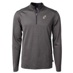 New Orleans Saints Cutter & Buck Big & Tall Virtue Eco Pique Micro Stripe Tri-Blend Quarter-Zip Jacket Black
