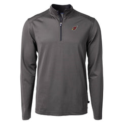 Arizona Cardinals Cutter & Buck Big & Tall Virtue Eco Pique Micro Stripe Tri-Blend Quarter-Zip Jacket Black
