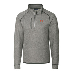 Chicago Bears Cutter & Buck Big & Tall Mainsail Sweater-Knit Half-Zip Jacket Heather Gray