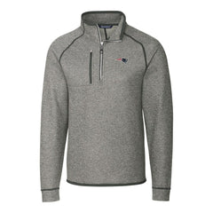 New England Patriots Cutter & Buck Big & Tall Mainsail Sweater-Knit Half-Zip Jacket Heather Gray