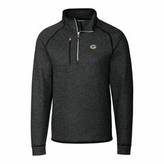 Green Bay Packers Cutter & Buck Big & Tall Mainsail Sweater-Knit Half-Zip Jacket Heather Charcoal