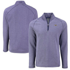 Baltimore Ravens Cutter & Buck Peshastin Eco Fleece Tri-Blend Raglan Recycled Quarter-Zip Jacket Heather Purple
