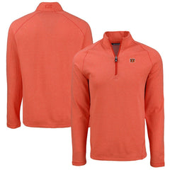Cincinnati Bengals Cutter & Buck Peshastin Eco Fleece Tri-Blend Raglan Recycled Quarter-Zip Jacket Heather Orange
