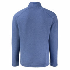 Denver Broncos Cutter & Buck Peshastin Eco Fleece Tri-Blend Raglan Recycled Quarter-Zip Jacket Heather Royal