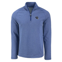 New York Giants Cutter & Buck Peshastin Eco Fleece Tri-Blend Raglan Recycled Quarter-Zip Jacket Heather Royal