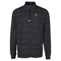 Atlanta Falcons Cutter & Buck Big & Tall Traverse Eco Camo Tri-Blend DryTec Quarter-Zip Jacket Black