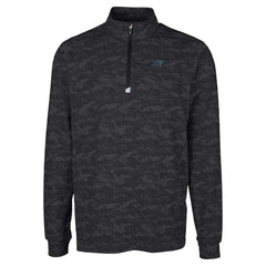 Carolina Panthers Cutter & Buck Big & Tall Traverse Eco Camo Tri-Blend DryTec Quarter-Zip Jacket Black