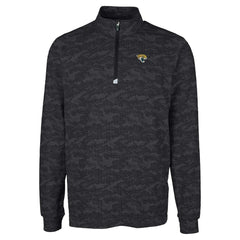 Jacksonville Jaguars Cutter & Buck Big & Tall Traverse Eco Camo Tri-Blend DryTec Quarter-Zip Jacket Black