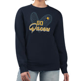 Indiana Pacers G-III 4Her by Carl Banks Women's Leopard Heart Fleece Pullover Sweatshirt Navy