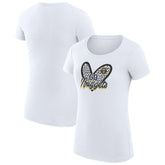 Denver Nuggets G-III 4Her by Carl Banks Women's Super-Slim Fit Lightweight Leopard Heart T-Shirt White