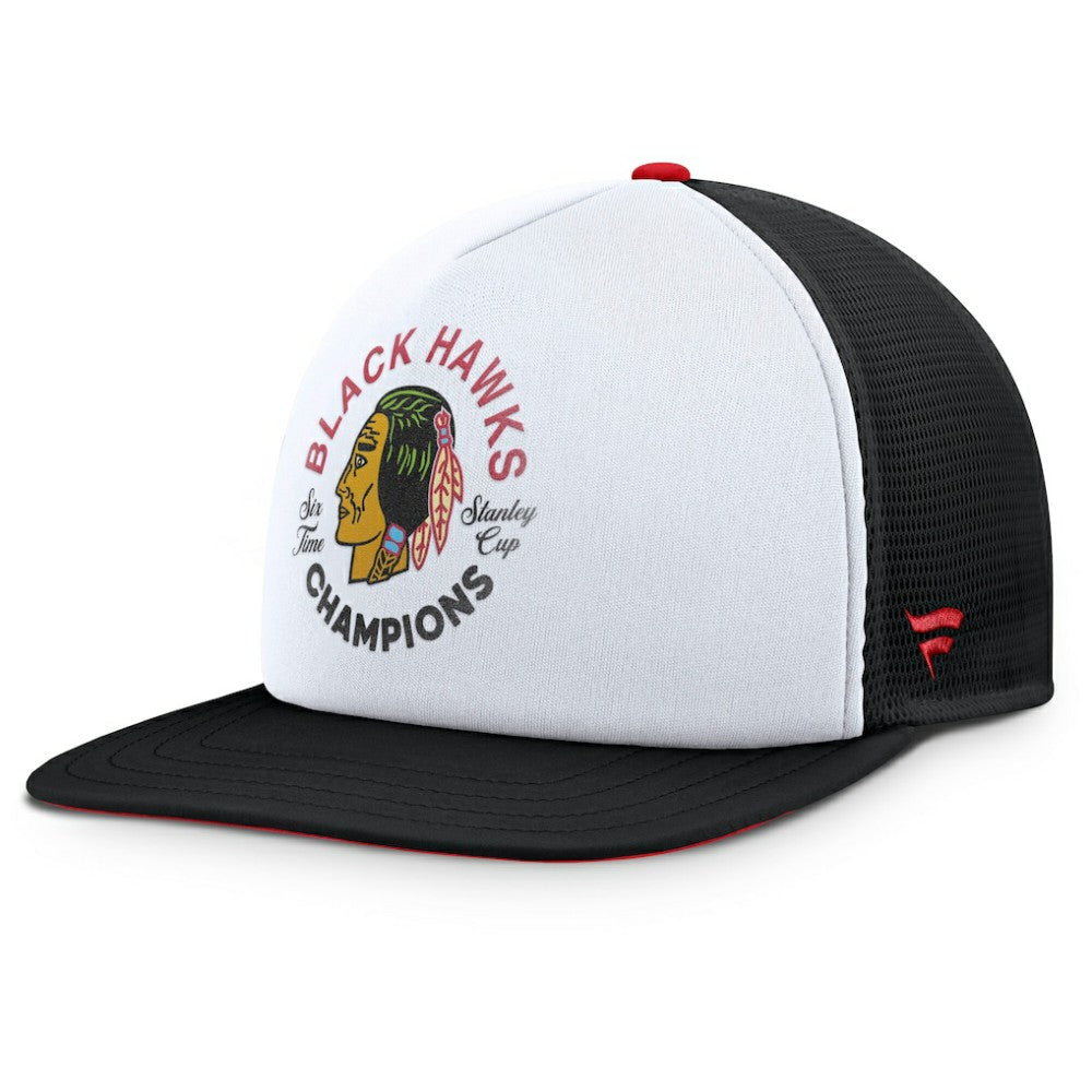 Chicago Blackhawks Fanatics Decades Collection Foam Front Snapback Hat - White/Black - NHL 202097334