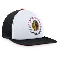 Chicago Blackhawks Fanatics Decades Collection Foam Front Snapback Hat - White/Black - NHL 202097334