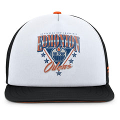Edmonton Oilers Fanatics Decades Collection Foam Front Snapback Hat - White/Black - NHL 202097336