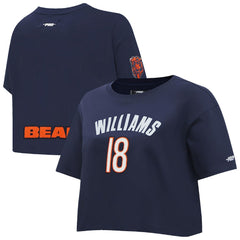 Caleb Williams Chicago Bears Pro Standard Women's Player Name & Number Cropped Boxy T-Shirt Navy