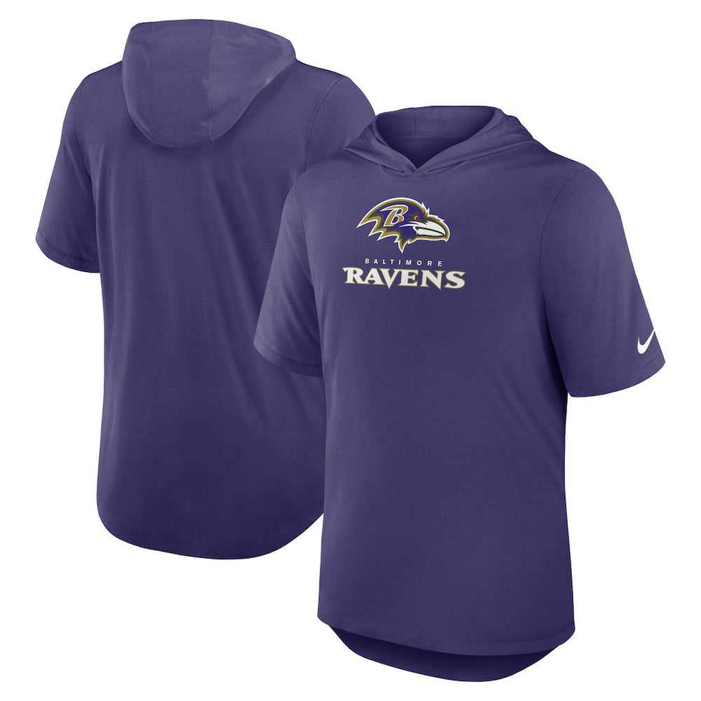 Nike Baltimore Ravens Lockup Tri-Blend Hoodie T-Shirt Purple