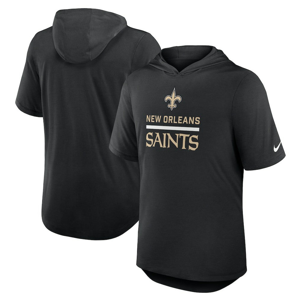 Nike New Orleans Saints Lockup Tri-Blend Hoodie T-Shirt Black