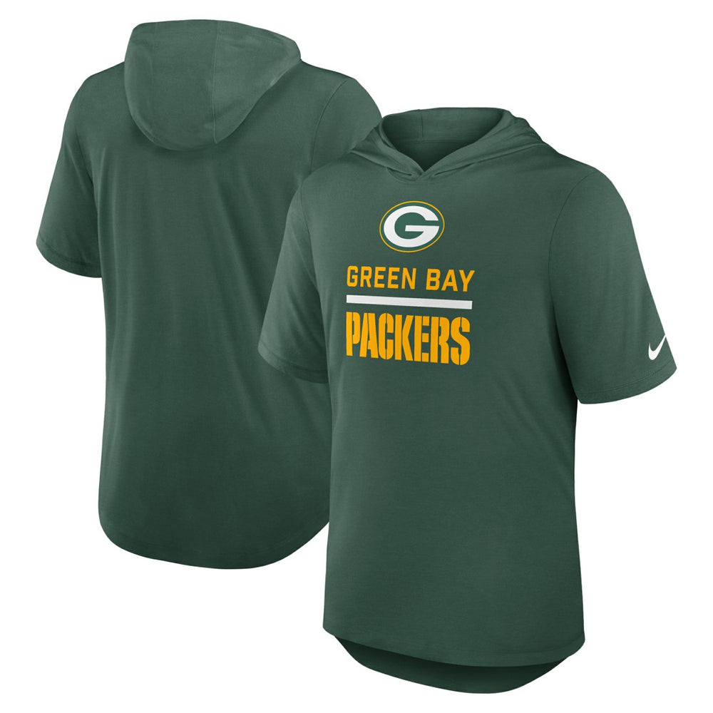 Nike Green Bay Packers Lockup Tri-Blend Hoodie T-Shirt Green