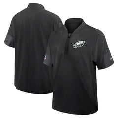 Nike Philadelphia Eagles Sideline Short Sleeve Quarter-Zip Dri-FIT Coach Jacket Black