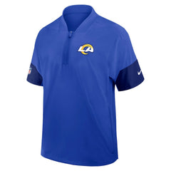 Nike Los Angeles Rams Sideline Short Sleeve Quarter-Zip Dri-FIT Coach Jacket Royal