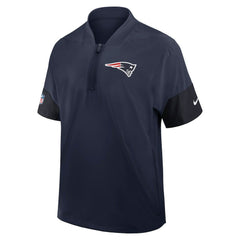 Nike New England Patriots Sideline Short Sleeve Quarter-Zip Dri-FIT Coach Jacket Navy
