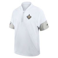 Nike New Orleans Saints Sideline Short Sleeve Quarter-Zip Dri-FIT Coach Jacket White