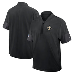 Nike New Orleans Saints Sideline Short Sleeve Quarter-Zip Dri-FIT Coach Jacket Black