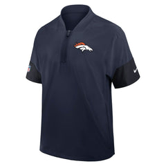 Nike Denver Broncos Sideline Short Sleeve Quarter-Zip Dri-FIT Coach Jacket Navy