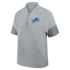 Nike Detroit Lions Sideline Short Sleeve Quarter-Zip Dri-FIT Coach Jacket Gray