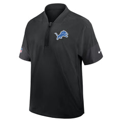Nike Detroit Lions Sideline Short Sleeve Quarter-Zip Dri-FIT Coach Jacket Black