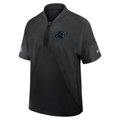 Nike Carolina Panthers Sideline Short Sleeve Quarter-Zip Dri-FIT Coach Jacket Black