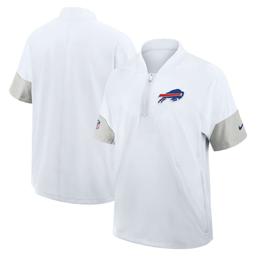 Nike Buffalo Bills Sideline Short Sleeve Quarter-Zip Dri-FIT Coach Jacket White