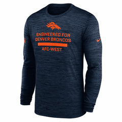 Nike Denver Broncos Sideline Velocity Performance Long Sleeve T-Shirt - Navy