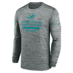 Nike Miami Dolphins Sideline Velocity Performance Long Sleeve T-Shirt - Gray