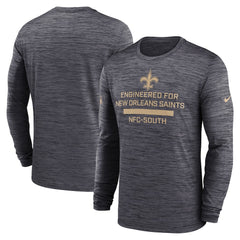 Nike New Orleans Saints Sideline Velocity Performance Long Sleeve T-Shirt - Black