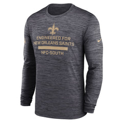 Nike New Orleans Saints Sideline Velocity Performance Long Sleeve T-Shirt - Black