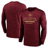 Nike San Francisco 49ers Sideline Velocity Performance Long Sleeve T-Shirt - Scarlet