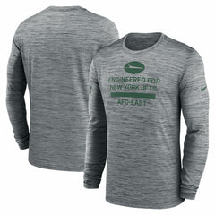 Nike New York Jets Sideline Velocity Performance Long Sleeve T-Shirt - Gray
