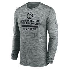 Nike Pittsburgh Steelers Sideline Velocity Performance Long Sleeve T-Shirt - Gray