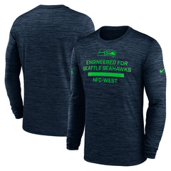 Nike Seattle Seahawks Sideline Velocity Performance Long Sleeve T-Shirt - College Navy