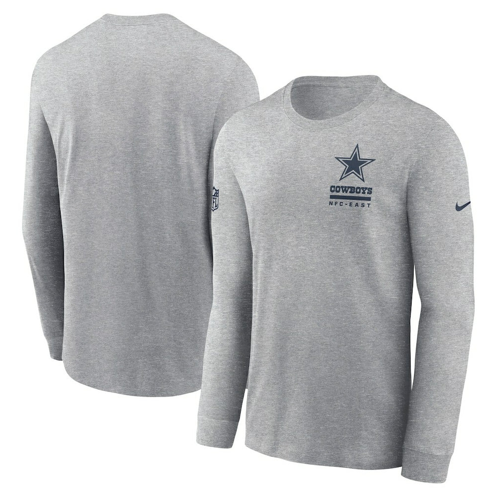Nike Dallas Cowboys Sideline Dri-FIT Long Sleeve T-Shirt Heather Gray