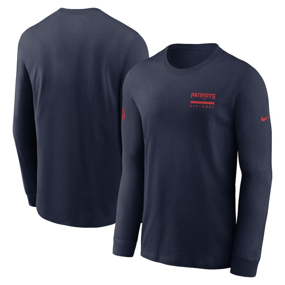Nike New England Patriots Sideline Dri-FIT Long Sleeve T-Shirt Navy