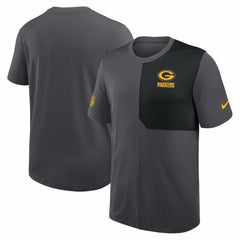 Nike Green Bay Packers Sideline UV Dri-Fit Coach Shirt Gray
