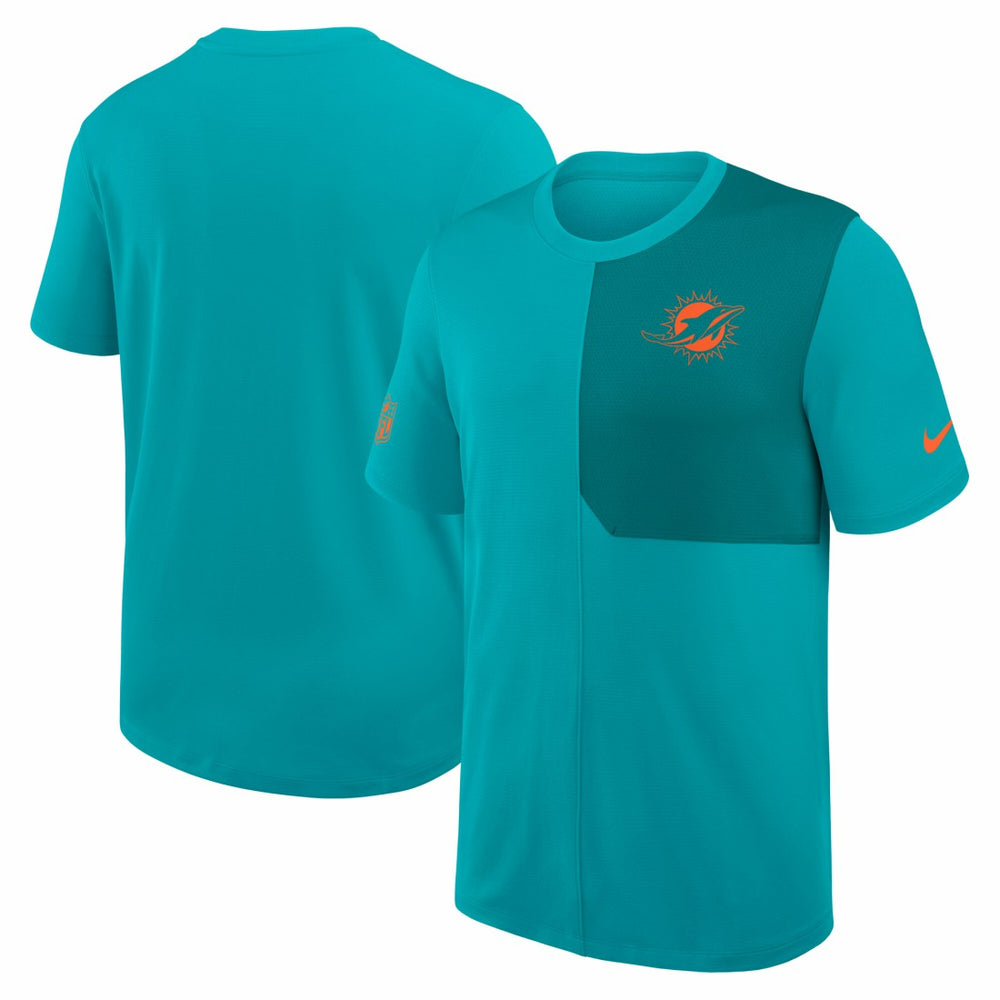 Nike Miami Dolphins Sideline UV Dri-Fit Coach Shirt Aqua