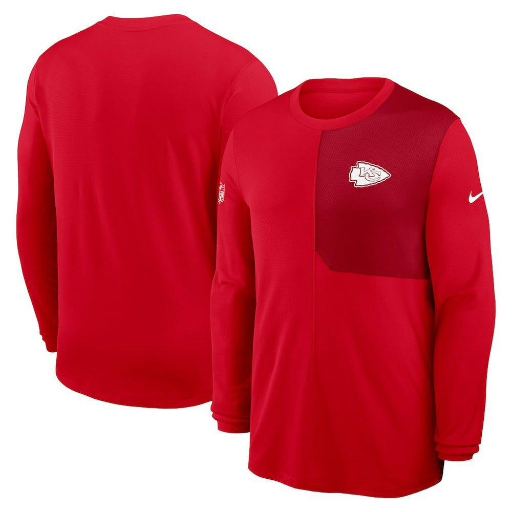 Nike Kansas City Chiefs Sideline Coach UV Dri-FIT Long Sleeve Shirt Red