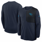 Nike Tennessee Titans Sideline Coach UV Dri-FIT Long Sleeve Shirt Navy