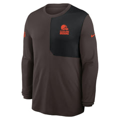 Nike Cleveland Browns Sideline Coach UV Dri-FIT Long Sleeve Shirt Brown