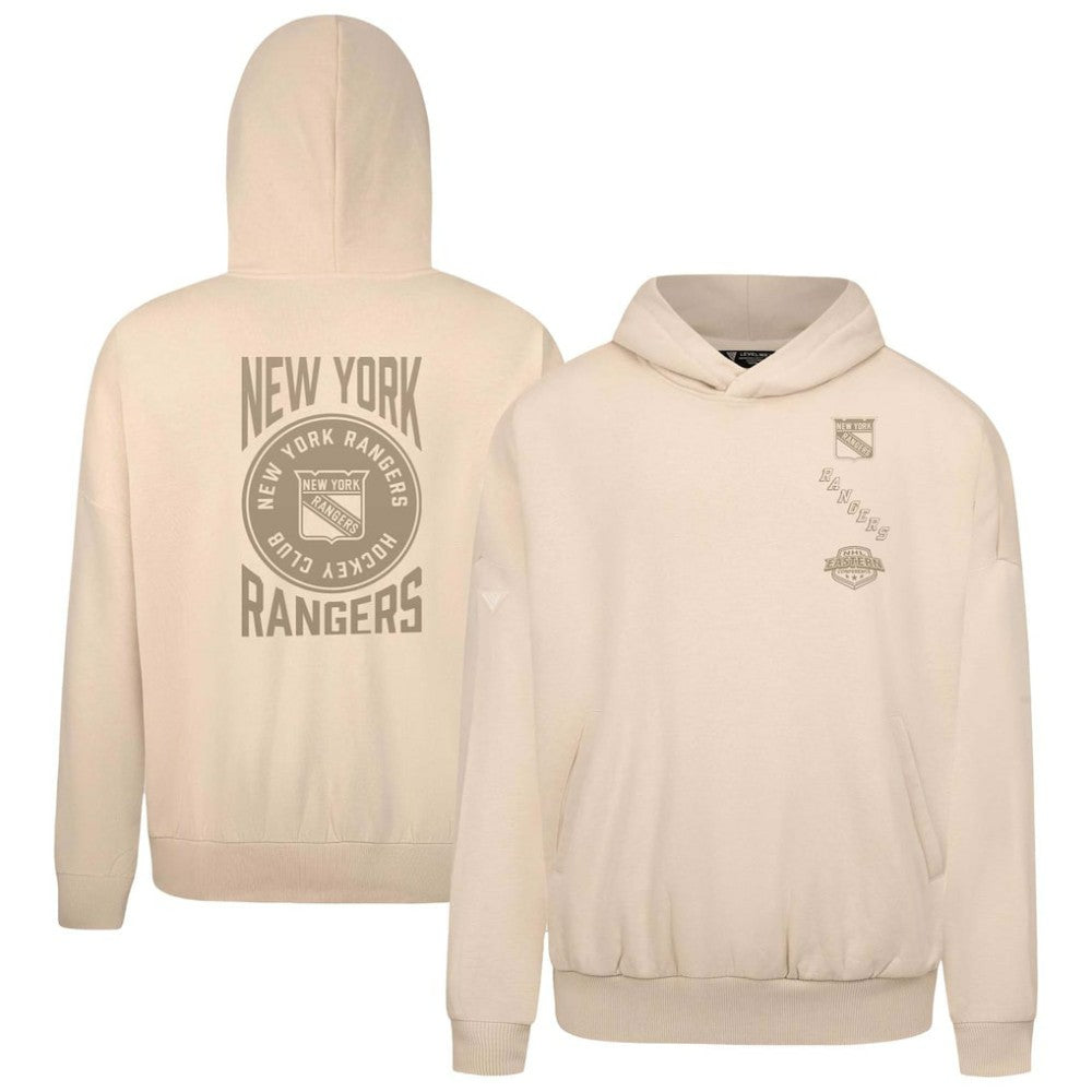 New York Rangers Levelwear Contact Stamp Pullover Hoodie - Cream - NHL 202116537