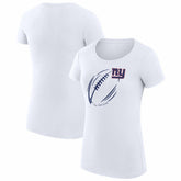 New York Giants G-III 4Her by Carl Banks Women's Super-Slim Fit Lightweight Subtle Football T-Shirt White