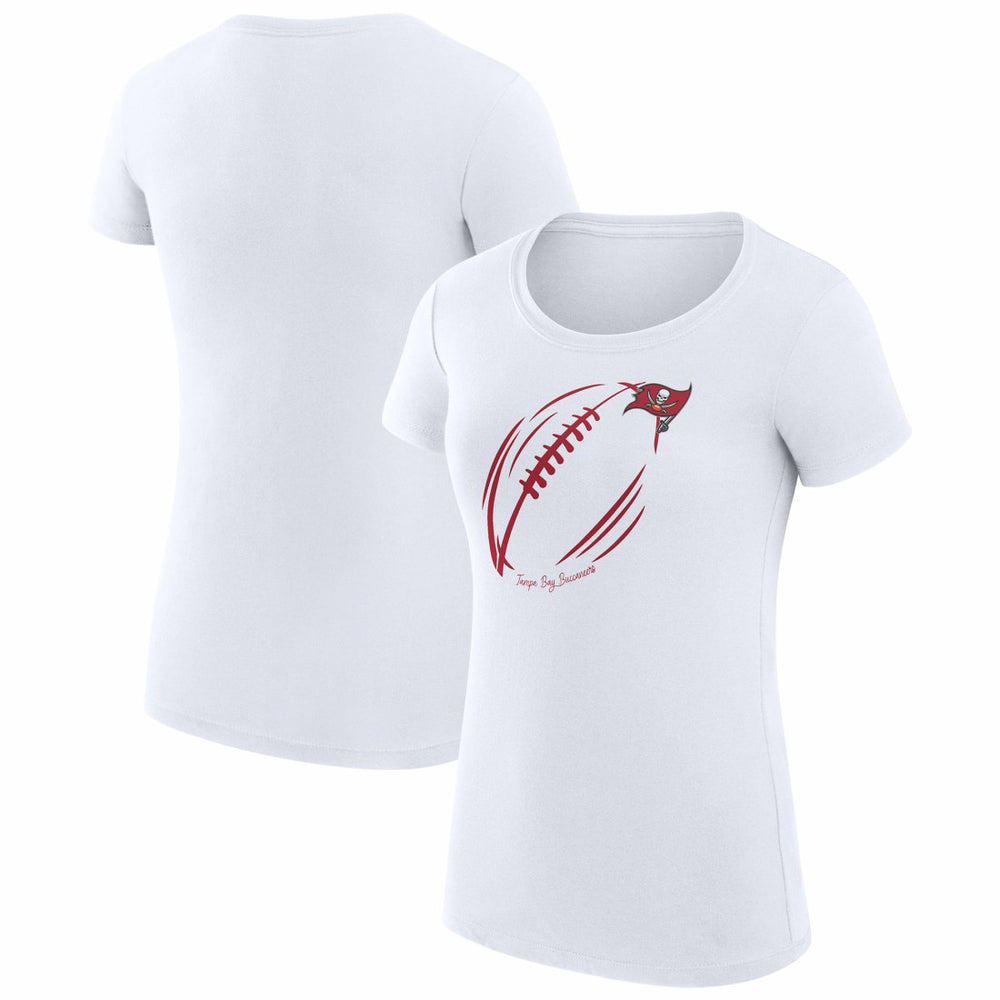 Tampa Bay Buccaneers G-III 4Her by Carl Banks Women's Super-Slim Fit Lightweight Subtle Football T-Shirt White